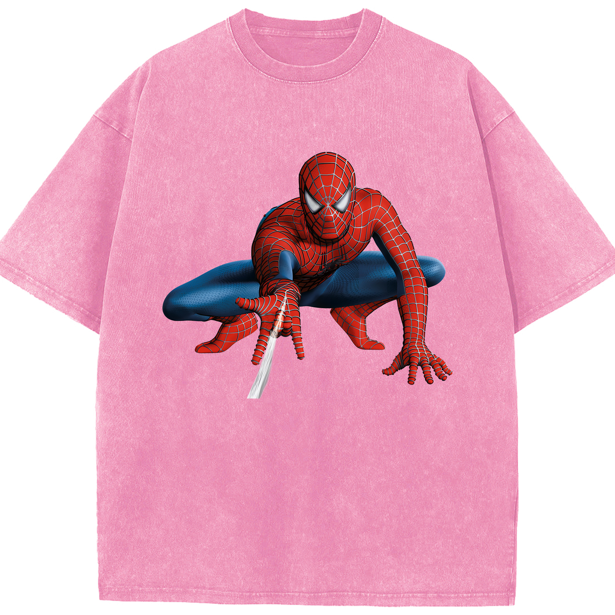 （画像用） Spider Man スパイダーマン 綿100% ヴィンテージ風 半袖Tシャツ（フロントプリント）